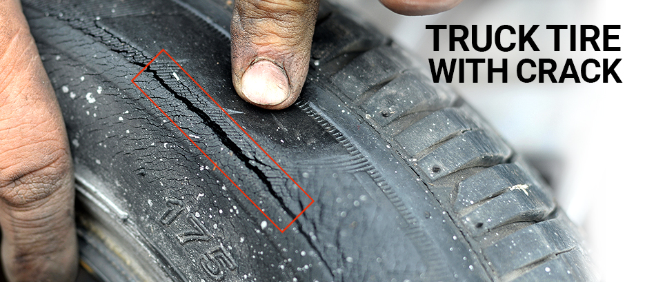 Truck Tire with Crack - Image