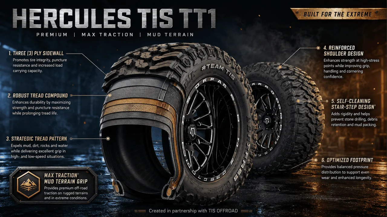 Hercules TIS TT1 33X12.50R18 F/12PLY